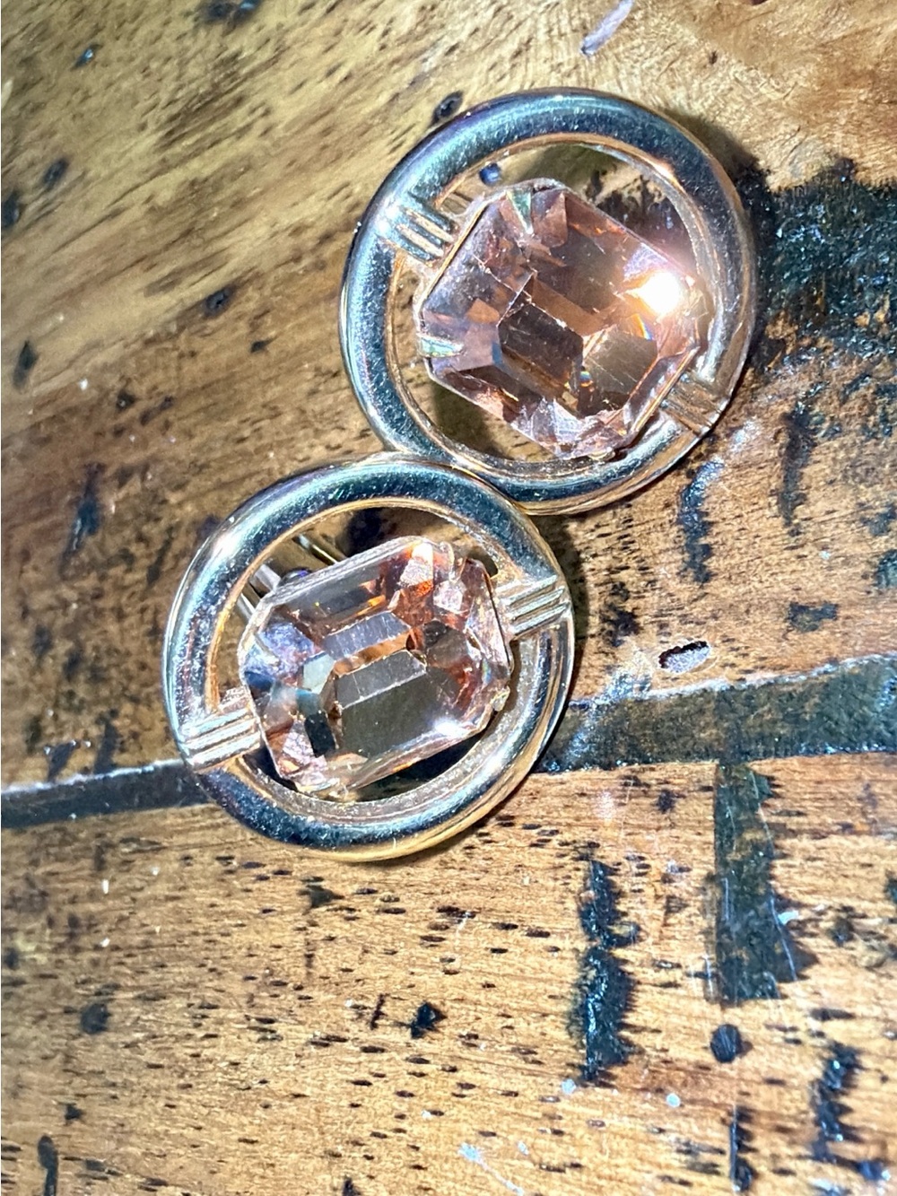 Swank mid century vintage gold tone cuff links set